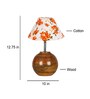 Multicolor Cotton with Natural Wood Table Lamp