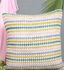 Multicolor Cotton Woven 16x16 inches Crochet Eco-friendly Cushion Cover