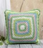 Multicolor Cotton Woven 16x16 inches Crochet Handmade Cushion Cover