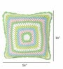 Multicolor Cotton Woven 16x16 inches Crochet Handmade Cushion Cover