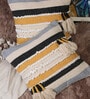 Multicolor Striped Woven Cotton 16 x 16 Inches Cushion Covers (Set of 2)