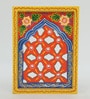 Multicolor Distress Color Handpainted Engineered Wood Carving Jharokha Frame
