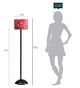 Multicolour Fabric Shade Floor Lamp with Black Base