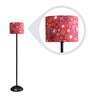 Multicolour Fabric Shade Floor Lamp with Black Base