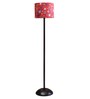 Multicolour Fabric Shade Floor Lamp with Black Base