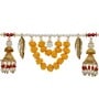 Multicolor Fabric Pompom Leaf Jhumar Toran