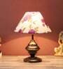 Multicolor Fabric Shade Table Lamp With Copper Base