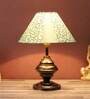 Multicolor Fabric Shade Table Lamp With Copper Base