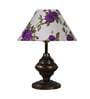 Multicolor Fabric Shade Table Lamp With Copper Base