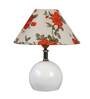 Multicolor Fabric Shade Table Lamp With White Base