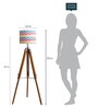 Multicolour Fabric Shade Tripod Floor Lamp with Brown Base