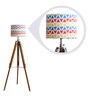 Multicolour Fabric Shade Tripod Floor Lamp with Brown Base
