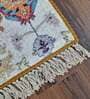Multicolor Floral Faux Silk 5 ft x 7 ft Hand Woven Carpet
