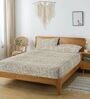 Multicolor Floral 144 TC Cotton King Fitted Bedsheet with 2 Pillow Covers