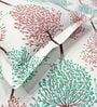 Multicolor Floral 144 TC Cotton King Fitted Bedsheet with 2 Pillow Covers