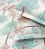 Multicolor Floral 144 TC Cotton King Fitted Bedsheet with 2 Pillow Covers