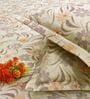 Multicolor Floral 144 TC Cotton King Fitted Bedsheet with 2 Pillow Covers