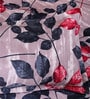 Grey And Red Floral 144 TC Glace Cotton Queen Sized Double Bedsheet with 2 Pillow Covers
