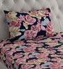 Multicolor Floral 180 TC Microfiber Single Bedsheet With 1 Pillow Cover