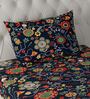 Multicolor Floral 180 TC Microfiber Single Bedsheet With 1 Pillow Cover