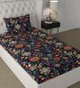 Multicolor Floral 180 TC Microfiber Single Bedsheet With 1 Pillow Cover