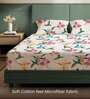 Multicolor Floral 200 TC Microfiber King Sized Bedsheet with 2 Pillow Covers