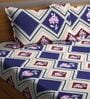 Blue Geometric 210 TC Polycotton 1 Double King Size Bedsheet with 2 Pillow Covers