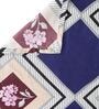 Blue Geometric 210 TC Polycotton 1 Double King Size Bedsheet with 2 Pillow Covers