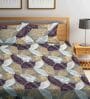 Grey Floral 210 TC Polycotton 1 Double King Size Bedsheet with 2 Pillow Covers