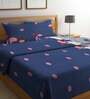 Blue Lion Theme 210 TC Cotton 4 Pieces Bedding Set