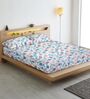 Multicolor Floral 210 TC Cotton Blend Fitted Bedsheet & 2 Pillow Covers