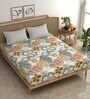 Multicolor Floral 210 TC Microfiber King Bedsheet With 2 Pillow Covers