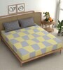 Multicolor Geometric 210 TC Microfiber King Bedsheet With 2 Pillow Covers
