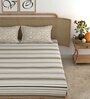 Multicolor Stripes 210 TC Microfiber King Bedsheet With 2 Pillow Covers