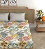 Multicolor Floral 210 TC Microfiber King Bedsheet With 2 Pillow Covers