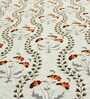 Multicolor Floral 250 TC Cotton King Fitted Bedsheet with 2 Pillow Covers