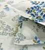 Multicolor Floral 250 TC Cotton King Fitted Bedsheet with 2 Pillow Covers