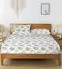 Multicolor Floral 250 TC Cotton King Fitted Bedsheet with 2 Pillow Covers