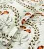 Multicolor Floral 250 TC Cotton King Fitted Bedsheet with 2 Pillow Covers