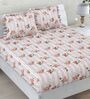Ziva Floral 260 Tc Polycotton Double Fitted Bedsheet With 2 Pillow Covers