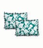 Green Floral 260 Tc Polycotton King Fitted Bedsheet With 2 Pillow Covers