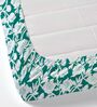 Green Floral 260 Tc Polycotton King Fitted Bedsheet With 2 Pillow Covers