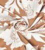 Brown Floral 260 Tc Polycotton King Fitted Bedsheet With 2 Pillow Covers