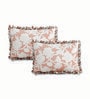 Brown Floral 260 Tc Polycotton King Fitted Bedsheet With 2 Pillow Covers