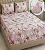 Multicolor Floral 270 TC Polcotton Queen Sized  Fitted Double Bedsheet with 2 Pillow Covers Luxury Series Collection
