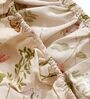 Cream Floral 280 TC Cotton Blend King Sized Fitted Bed Sheets with 2 Pillow Covers