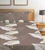 Brown Floral 280 TC Cotton Blend Queen Sized Fitted Bed Sheets with 2 Pillow Covers
