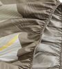 Brown Floral 280 TC Cotton Blend Queen Sized Fitted Bed Sheets with 2 Pillow Covers