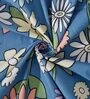 Blue Floral 280 TC Cotton Blend Single Bed Sized Bed Sheets With 1 Pillow Cover