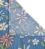 Blue Floral 280 TC Cotton Blend Single Bed Sized Bed Sheets With 1 Pillow Cover